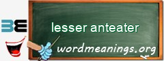 WordMeaning blackboard for lesser anteater